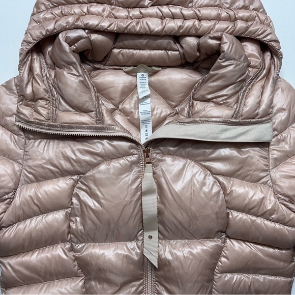 Lululemon Goose Down Puffer Jacket Womens Size 4 Fluffin Awesome Rose Gold Rare - Picture 4 of 15